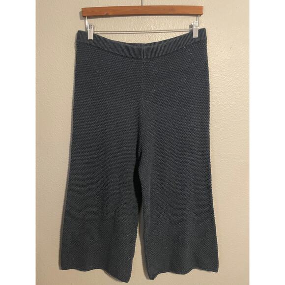 Free People FP Beach Pants Womens Large Knit Wide Leg Textured Lounge Cotton - Picture 1 of 9